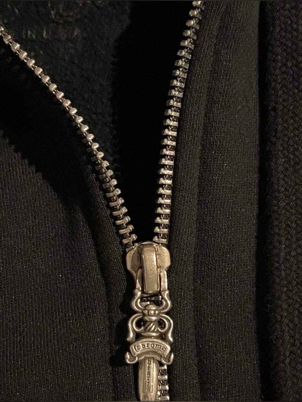 black , chrome heart hoodie , size L